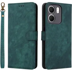 Coque portefeuille Phonesta Vintage Skin pour Oppo A5x - Vert