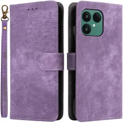Coque portefeuille Phonesta Vintage Skin pour Fairphone 6 - Violet