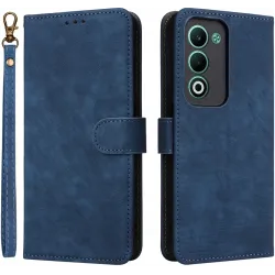 Coque portefeuille Phonesta Vintage Skin pour Oppo A5/A5m - Bleu