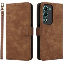 Coque portefeuille Phonesta Vintage Skin pour Oppo A5/A5m - Marron