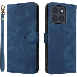 Coque portefeuille Phonesta Vintage Skin pour Motorola Edge 70 - Bleu