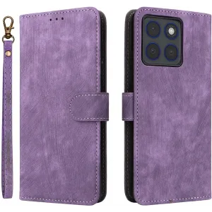Coque portefeuille Phonesta Vintage Skin pour Motorola Edge 70 - Violet