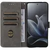Coque portefeuille Phonesta Vintage Skin pour Motorola Edge 70 - Noir 1