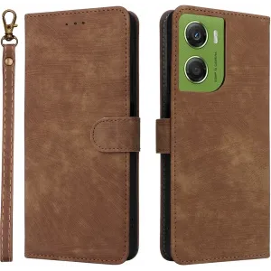 Coque portefeuille Phonesta Vintage Skin pour Motorola Moto G06/G06 Power - Marron