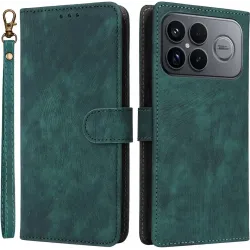 Coque portefeuille Phonesta Vintage Skin pour Xiaomi Poco F8 Ultra - Vert