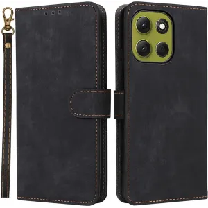 Coque portefeuille Phonesta Vintage Skin pour Motorola Moto G86 Power - Noir
