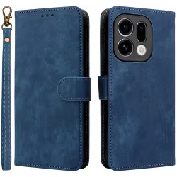 Coque portefeuille Phonesta Vintage Skin pour Oppo Find X9 - Bleu