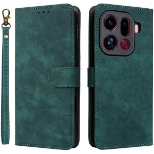 Coque portefeuille Phonesta Vintage Skin pour Oppo Find X9 Pro - Vert