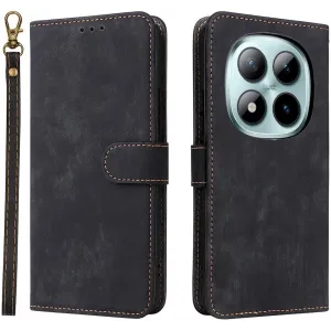 Coque portefeuille Phonesta Vintage Skin pour Xiaomi Redmi Note 15 Pro 5G - Noir