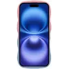 Coque arrière en silicone Phonesta Wavy Gradient pour Apple iPhone 16 - Rose/Bleu 3