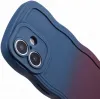 Coque arrière en silicone Phonesta Wavy Gradient pour Apple iPhone 16 Plus - Bleu foncé/Violet foncé 6