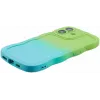 Coque arrière en silicone Phonesta Wavy Gradient pour Apple iPhone 16 Plus - Vert/Bleu 5