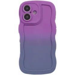 Coque arrière en silicone Phonesta Wavy Gradient pour Apple iPhone 16 Plus - Violet