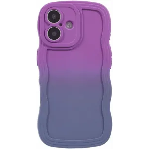 Coque arrière en silicone Phonesta Wavy Gradient pour Apple iPhone 16 Plus - Violet