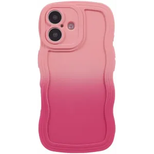 Coque arrière en silicone Phonesta Wavy Gradient pour Apple iPhone 16 Plus - Rose