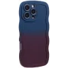 Coque arrière en silicone Phonesta Wavy Gradient pour Apple iPhone 16 Pro - Bleu foncé/Violet foncé 2