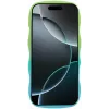 Coque arrière en silicone Phonesta Wavy Gradient pour Apple iPhone 16 Pro - Vert/Bleu 3