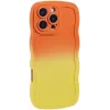 Coque arrière en silicone Phonesta Wavy Gradient pour Apple iPhone 16 Pro - Orange/Jaune 2
