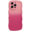 Coque arrière en silicone Phonesta Wavy Gradient pour Apple iPhone 16 Pro - Rose 2