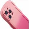 Coque arrière en silicone Phonesta Wavy Gradient pour Apple iPhone 16 Pro - Rose 6
