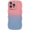 Coque arrière en silicone Phonesta Wavy Gradient pour Apple iPhone 16 Pro - Rose/Bleu