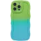 Coque arrière en silicone Phonesta Wavy Gradient pour Apple iPhone 16 Pro Max - Vert/Bleu