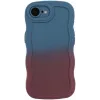 Coque arrière en silicone Phonesta Wavy Gradient pour Apple iPhone 17e/16e - Bleu foncé/Violet foncé 0