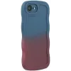 Coque arrière en silicone Phonesta Wavy Gradient pour Apple iPhone 17e/16e - Bleu foncé/Violet foncé 1