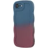 Coque arrière en silicone Phonesta Wavy Gradient pour Apple iPhone 17e/16e - Bleu foncé/Violet foncé 3