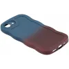 Coque arrière en silicone Phonesta Wavy Gradient pour Apple iPhone 17e/16e - Bleu foncé/Violet foncé 4