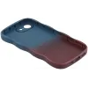 Coque arrière en silicone Phonesta Wavy Gradient pour Apple iPhone 17e/16e - Bleu foncé/Violet foncé 5