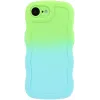 Coque arrière en silicone Phonesta Wavy Gradient pour Apple iPhone 17e/16e - Vert/Bleu