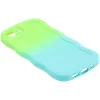 Coque arrière en silicone Phonesta Wavy Gradient pour Apple iPhone 17e/16e - Vert/Bleu 5
