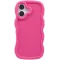 Coque arrière en silicone Phonesta Wavy pour Apple iPhone 16 - Hot Pink
