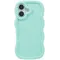 Coque arrière en silicone Phonesta Wavy pour Apple iPhone 16 - Vert menthe