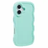 Coque arrière en silicone Phonesta Wavy pour Apple iPhone 16 - Vert menthe 2