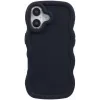 Coque arrière en silicone Phonesta Wavy pour Apple iPhone 16 - Noir