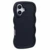 Coque arrière en silicone Phonesta Wavy pour Apple iPhone 16 Plus - Noir 2