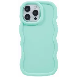 Coque arrière en silicone Phonesta Wavy pour Apple iPhone 16 Pro - Vert menthe