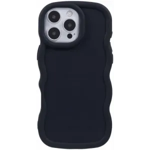 Coque arrière en silicone Phonesta Wavy pour Apple iPhone 16 Pro - Noir