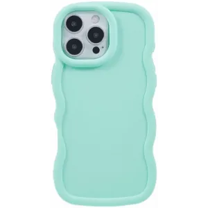 Coque arrière en silicone Phonesta Wavy pour Apple iPhone 16 Pro Max - Vert menthe