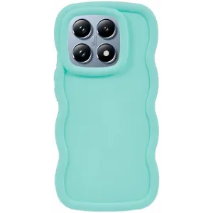 Coque arrière en silicone Phonesta Wavy pour Xiaomi 14T Pro - Vert menthe