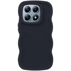 Coque arrière en silicone Phonesta Wavy pour Xiaomi 14T Pro - Noir