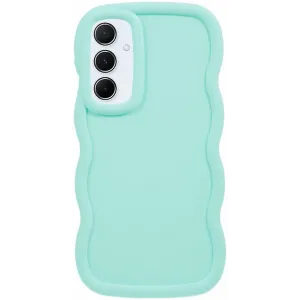 Coque arrière en silicone Phonesta Wavy pour Samsung Galaxy S24 FE - Vert menthe