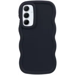 Coque arrière en silicone Phonesta Wavy pour Samsung Galaxy S25/S24 - Noir