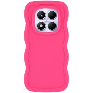 Coque arrière en silicone Phonesta Wavy pour Xiaomi Redmi Note 14 Pro 4G - Hot Pink