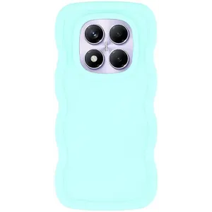Coque arrière en silicone Phonesta Wavy pour Xiaomi Redmi Note 14 Pro 4G - Vert menthe