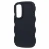 Coque arrière en silicone Phonesta Wavy pour Samsung Galaxy A35 - Noir 3