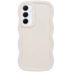 Coque arrière en silicone Phonesta Wavy pour Samsung Galaxy A55 - Beige