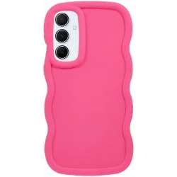 Coque arrière en silicone Phonesta Wavy pour Samsung Galaxy A55 - Hot Pink